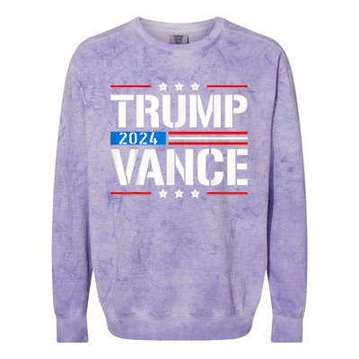 Trump Vance 2024 Vote Trump Retro Vintage Usa Flag Style Colorblast Crewneck Sweatshirt