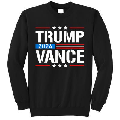 Trump Vance 2024 Vote Trump Retro Vintage Usa Flag Style Tall Sweatshirt