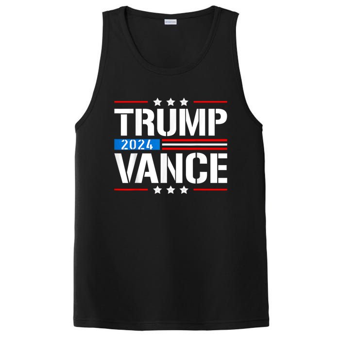 Trump Vance 2024 Vote Trump Retro Vintage Usa Flag Style PosiCharge Competitor Tank