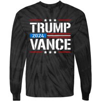 Trump Vance 2024 Vote Trump Retro Vintage Usa Flag Style Tie-Dye Long Sleeve Shirt