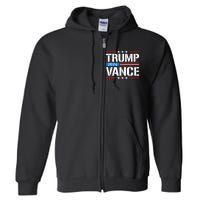 Trump Vance 2024 Vote Trump Retro Vintage Usa Flag Style Full Zip Hoodie