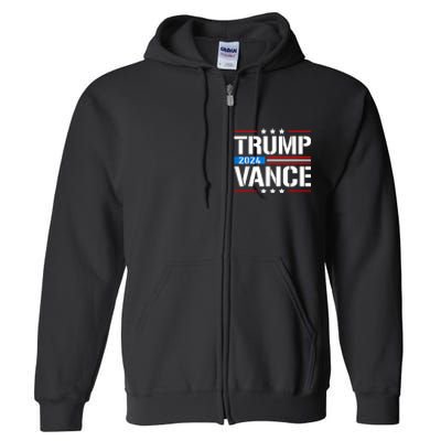 Trump Vance 2024 Vote Trump Retro Vintage Usa Flag Style Full Zip Hoodie