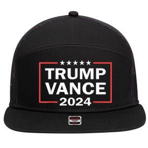 Trump Vance 2024 For President Vp Usa Election Patriotic 7 Panel Mesh Trucker Snapback Hat