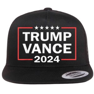 Trump Vance 2024 For President Vp Usa Election Patriotic Flat Bill Trucker Hat