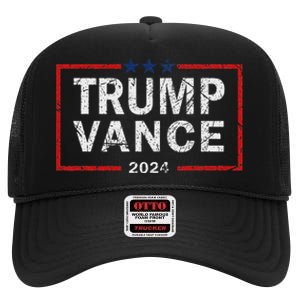 Trump Vance 2024 America Election Campaign High Crown Mesh Back Trucker Hat