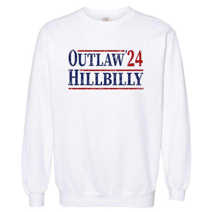 Trump Vance 2024 Outlaw Hillbilly Us Flag Vintage Garment-Dyed Sweatshirt