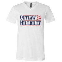 Trump Vance 2024 Outlaw Hillbilly Us Flag Vintage V-Neck T-Shirt