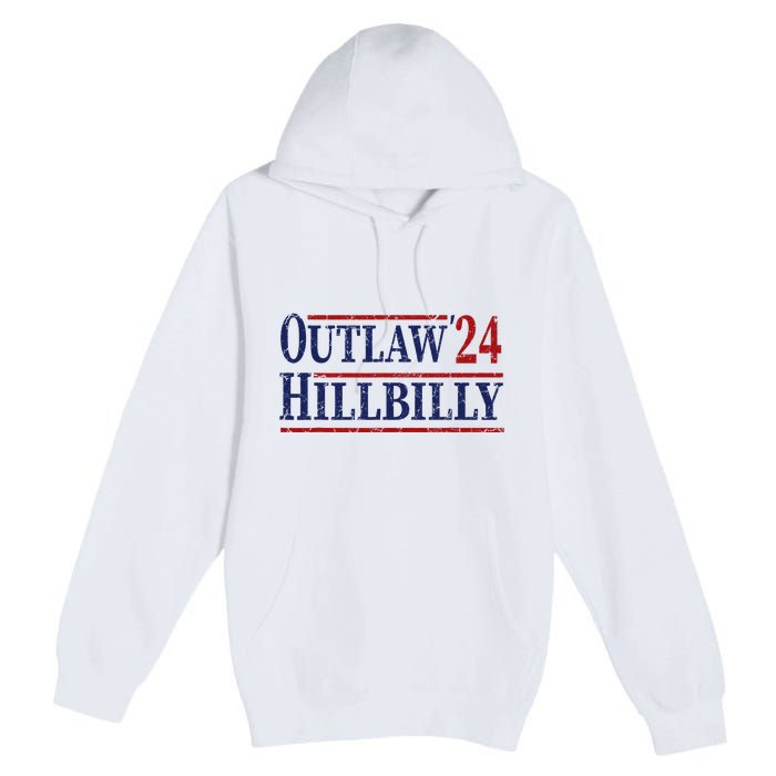 Trump Vance 2024 Outlaw Hillbilly Us Flag Vintage Premium Pullover Hoodie