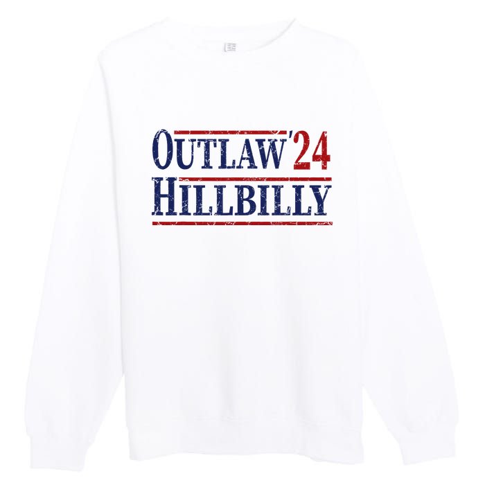 Trump Vance 2024 Outlaw Hillbilly Us Flag Vintage Premium Crewneck Sweatshirt