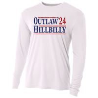 Trump Vance 2024 Outlaw Hillbilly Us Flag Vintage Cooling Performance Long Sleeve Crew