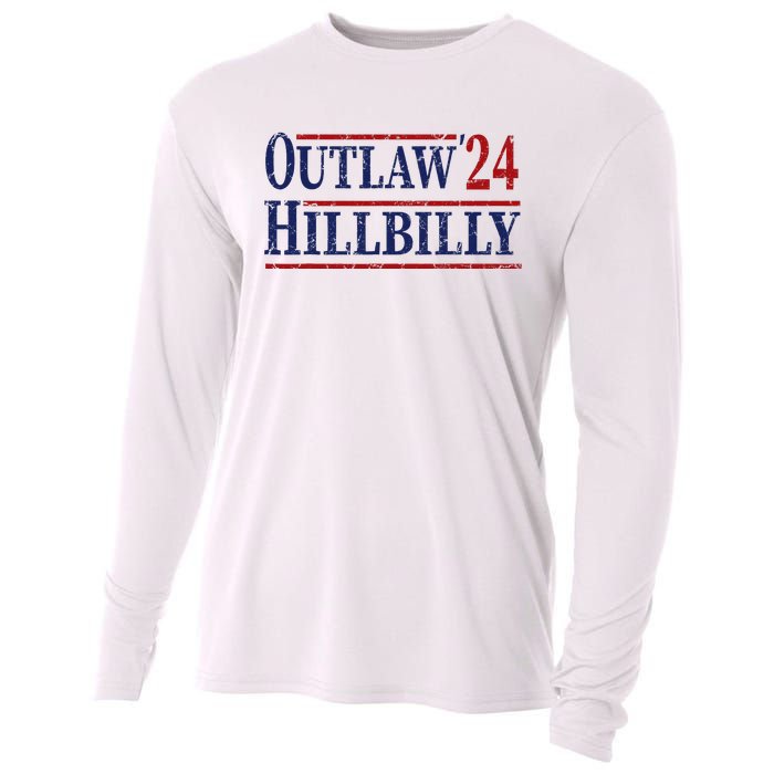 Trump Vance 2024 Outlaw Hillbilly Us Flag Vintage Cooling Performance Long Sleeve Crew