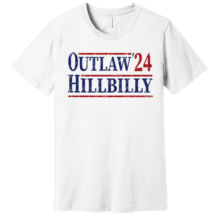 Trump Vance 2024 Outlaw Hillbilly Us Flag Vintage Premium T-Shirt