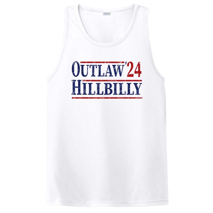 Trump Vance 2024 Outlaw Hillbilly Us Flag Vintage PosiCharge Competitor Tank