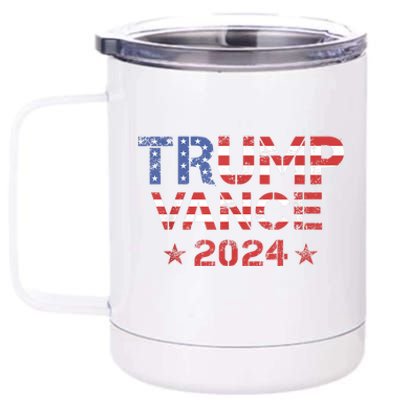 Trump Vance 2024 Vintage Patriotic 12 oz Stainless Steel Tumbler Cup