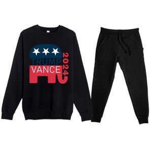 Trump Vance 2024 President Vote Usa Election Maga Premium Crewneck Sweatsuit Set