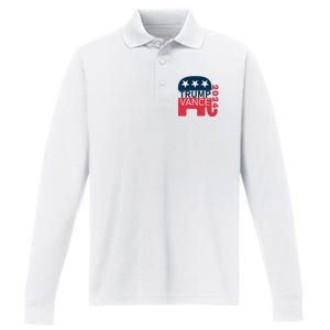 Trump Vance 2024 President Vote Usa Election Maga Performance Long Sleeve Polo