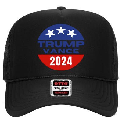 Trump Vance 2024 President Vote Usa Election Maga High Crown Mesh Back Trucker Hat