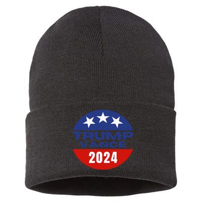 Trump Vance 2024 President Vote Usa Election Maga Sustainable Knit Beanie