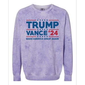 Trump Vance 2024 Make America Great Again Colorblast Crewneck Sweatshirt