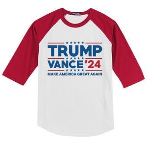 Trump Vance 2024 Make America Great Again Kids Colorblock Raglan Jersey