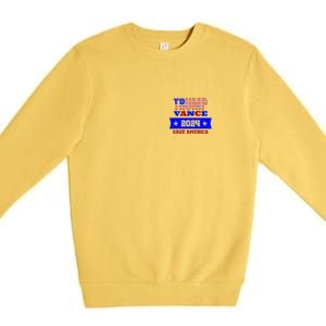 Trump Vance 2024 Front Pocket Print And Back Premium Crewneck Sweatshirt