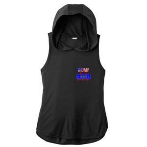 Trump Vance 2024 Front Pocket Print And Back Ladies PosiCharge Tri-Blend Wicking Draft Hoodie Tank