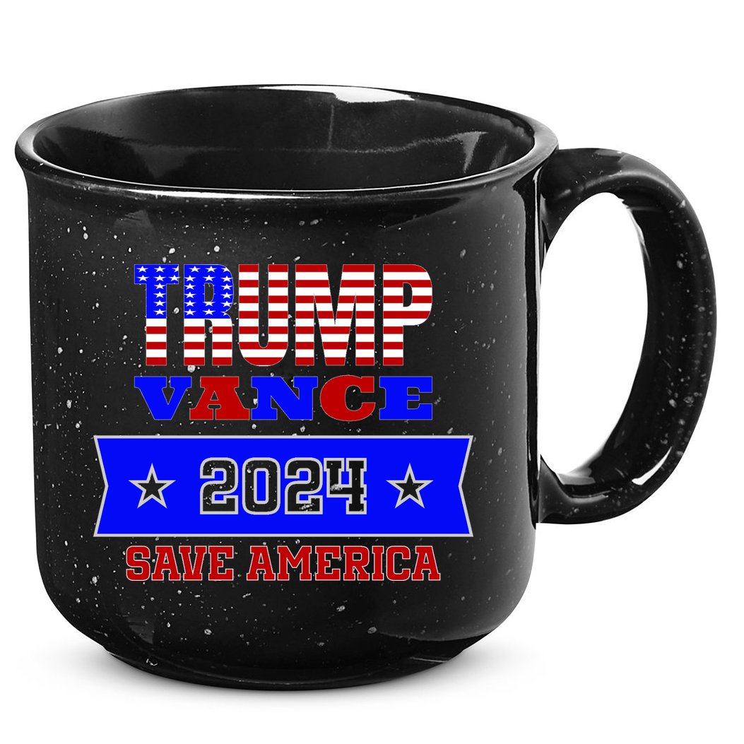 Trump Vance 2024 Front Pocket Print And Back 15oz Campfire Ceramic Mug