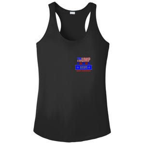 Trump Vance 2024 Front Pocket Print And Back Ladies PosiCharge Competitor Racerback Tank