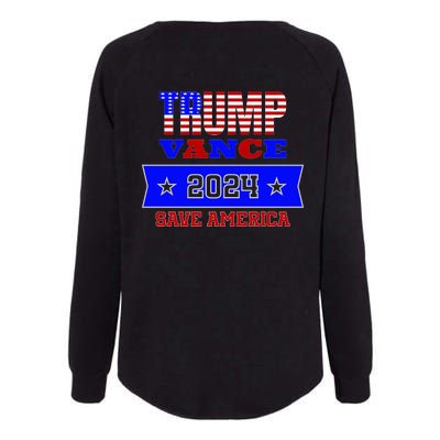 Trump Vance 2024 Front Pocket Print And Back Womens California Wash Sweatshirt