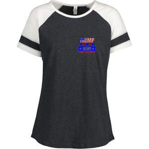 Trump Vance 2024 Front Pocket Print And Back Enza Ladies Jersey Colorblock Tee