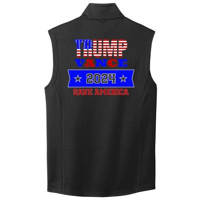 Trump Vance 2024 Front Pocket Print And Back Collective Smooth Fleece Vest