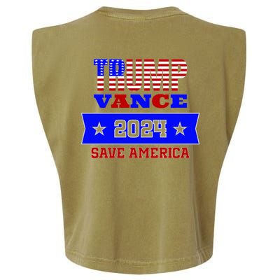 Trump Vance 2024 Front Pocket Print And Back Garment-Dyed Women's Muscle Tee