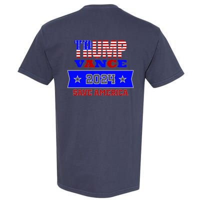 Trump Vance 2024 Front Pocket Print And Back Garment-Dyed Heavyweight T-Shirt