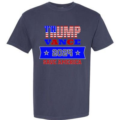 Trump Vance 2024 Front Pocket Print And Back Garment-Dyed Heavyweight T-Shirt