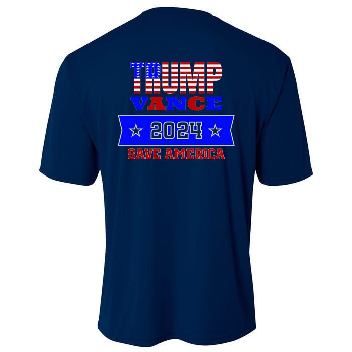 Trump Vance 2024 Front Pocket Print And Back Cooling Performance Crew T-Shirt