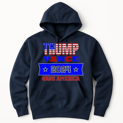 Trump Vance 2024 Front Pocket Print And Back Hoodie