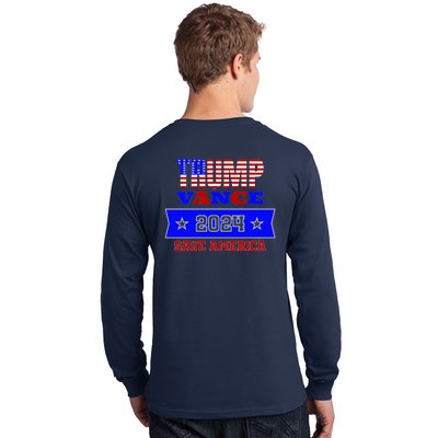 Trump Vance 2024 Front Pocket Print And Back Long Sleeve Shirt