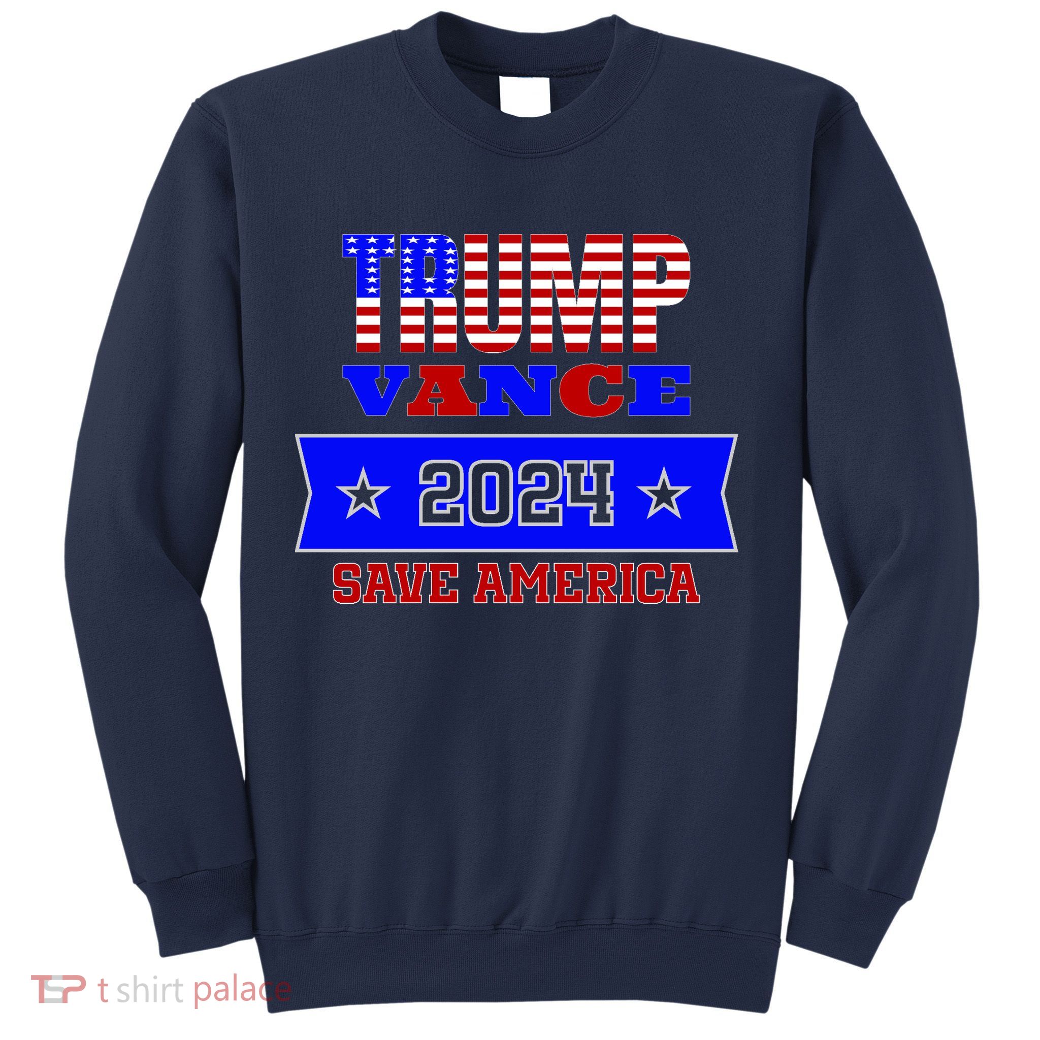 Trump Vance 2024 Front Pocket Print And Back Sweatshirt