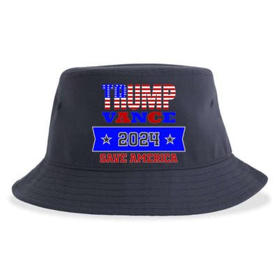 Trump Vance 2024 Front Pocket Print And Back Sustainable Bucket Hat