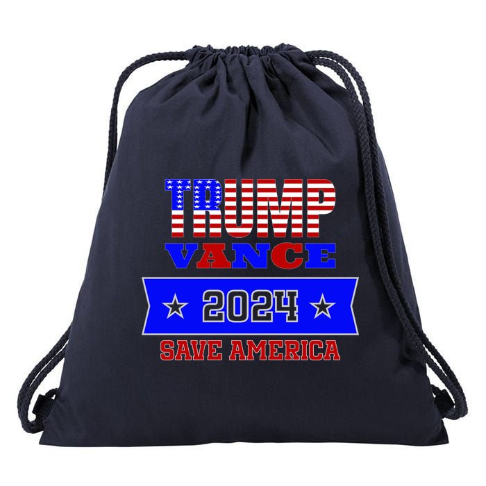 Trump Vance 2024 Front Pocket Print And Back Drawstring Bag