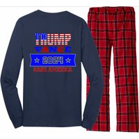 Trump Vance 2024 Front Pocket Print And Back Long Sleeve Pajama Set