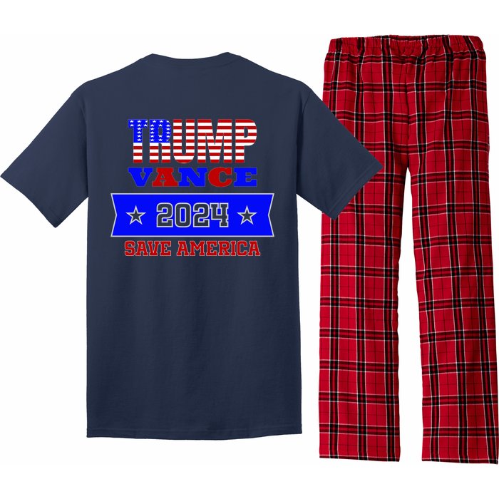 Trump Vance 2024 Front Pocket Print And Back Pajama Set