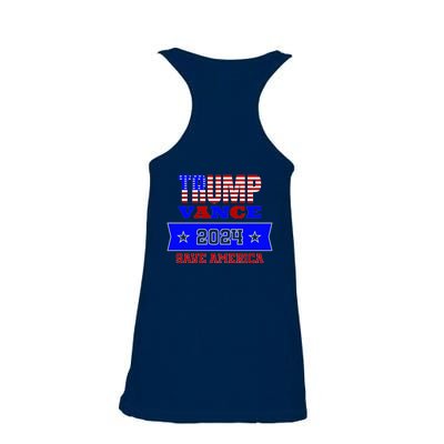 Trump Vance 2024 Front Pocket Print And Back Ladies Essential Flowy Tank