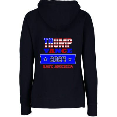 Trump Vance 2024 Front Pocket Print And Back Womens Funnel Neck Pullover Hood