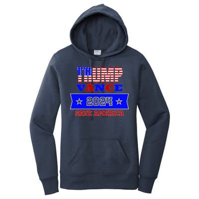 Trump Vance 2024 Front Pocket Print And Back Women's Pullover Hoodie