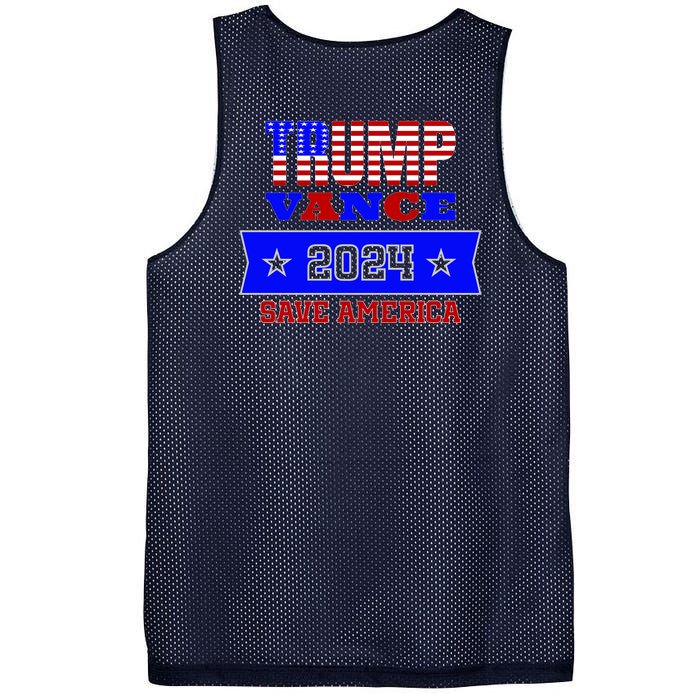 Trump Vance 2024 Front Pocket Print And Back Mesh Reversible Basketball Jersey Tank