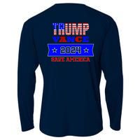 Trump Vance 2024 Front Pocket Print And Back Cooling Performance Long Sleeve Crew