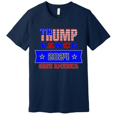 Trump Vance 2024 Front Pocket Print And Back Premium T-Shirt