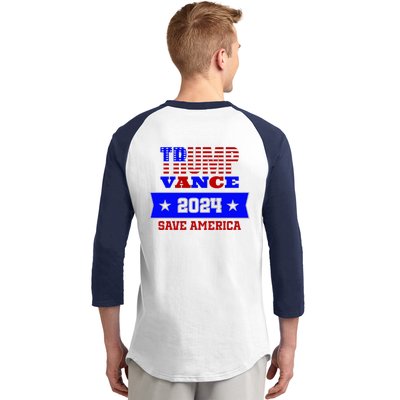 Trump Vance 2024 Front Pocket Print And Back Baseball Sleeve Shirt