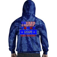 Trump Vance 2024 Front Pocket Print And Back Tie Dye Hoodie